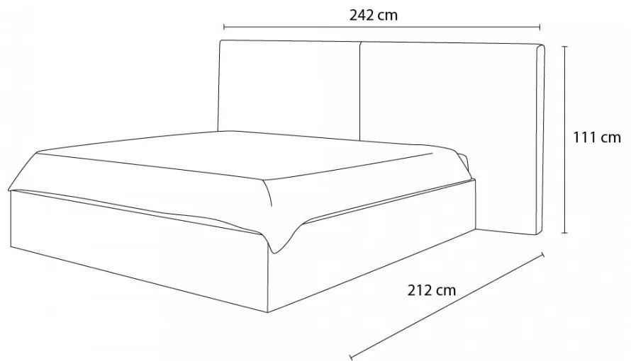 Pat matrimonial galben ocru tapițat cu spațiu de depozitare cu somieră 160x200 cm Blandine – Bobochic Paris