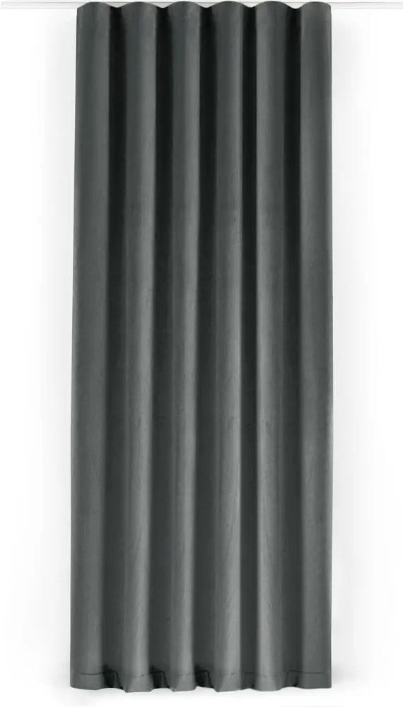 Draperie gri închis dimout (semi-opacă) din catifea 530x300 cm Velto – Filumi