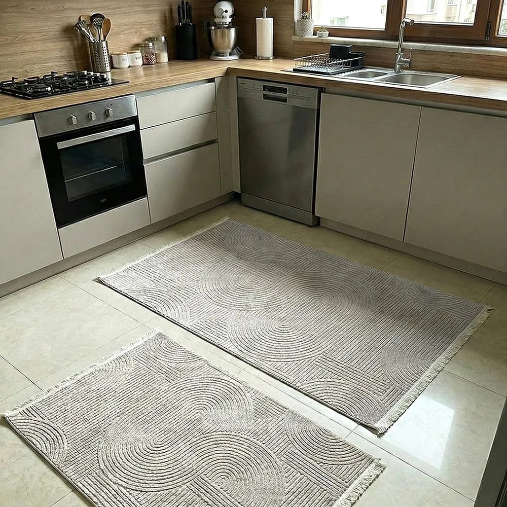 Set 2 Covoare bucatarie Soft antiderapante, 60x80 cm + 60x120 cm, CBU402