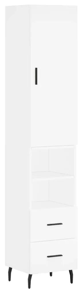 3198929 vidaXL Dulap înalt, alb, 34,5x34x180 cm, lemn prelucrat