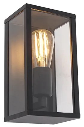 Lampă de perete inteligentă neagră 26 cm IP44 incl. Wifi ST64 - Charlois