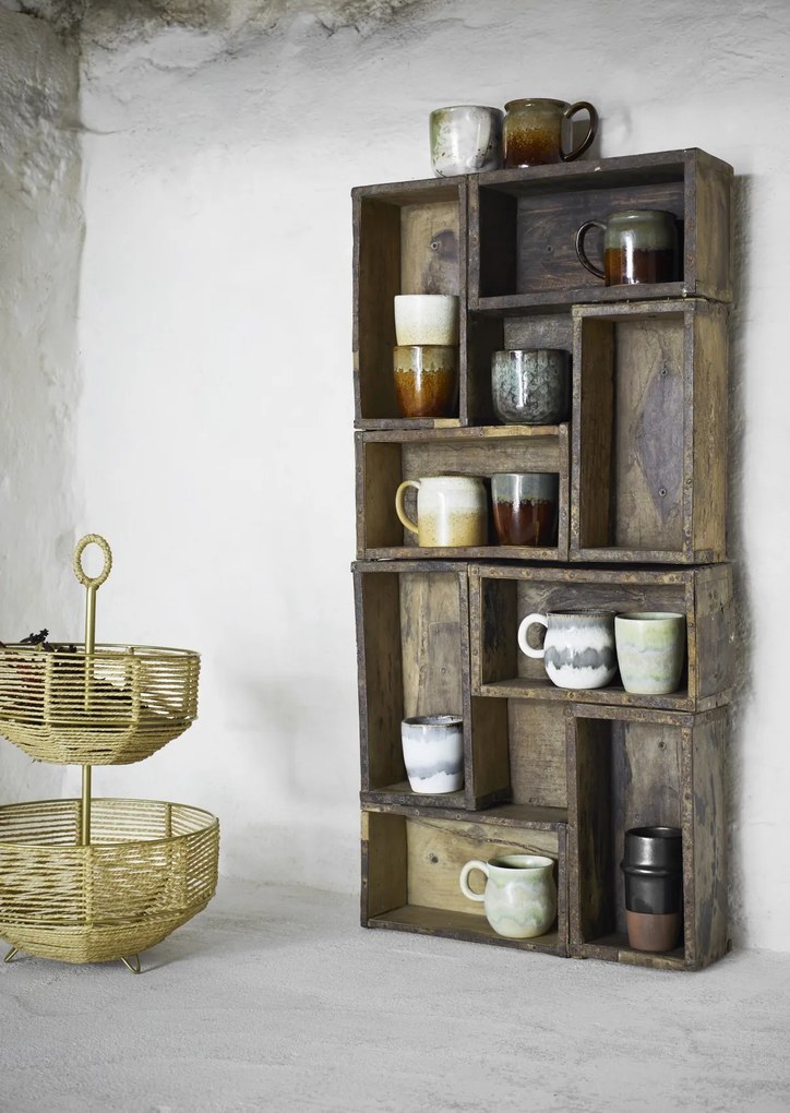 Set 4 căni din ceramică stoneware cu glazură reactivă, D8×H8 cm, „Calma"