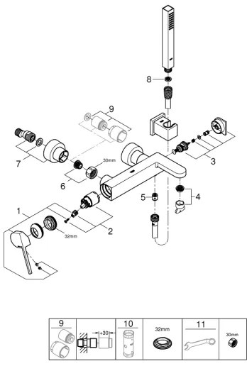GROHE 33547003 - Baterie pentru cadă PLUS, crom lucios