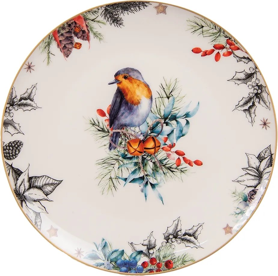 Farfurie alba, din portelan, Ø20 cm, Bird