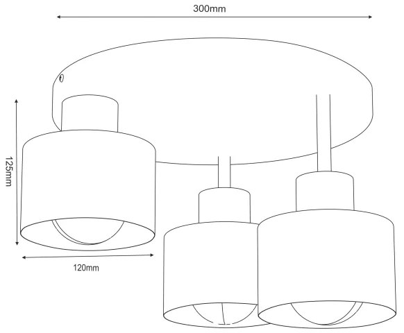 Plafonieră PARKLA, 3xE27/15W/230V, bej
