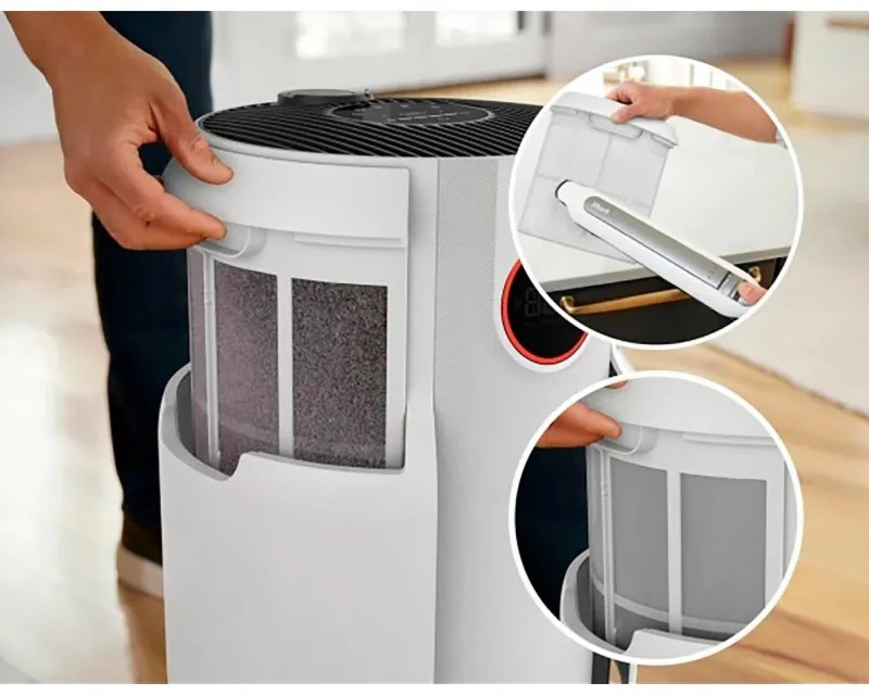 Purificator de aer Shark NeverChange HP150EU, 26W, Pana la 60 m², 5 viteze, Durata filtrul pana la 5 ani, Afisaj LED, Alb