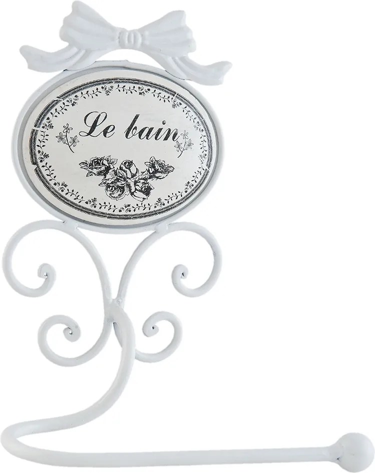 Suport fier forjat alb hartie igienica Le Bain 19x13x26 cm