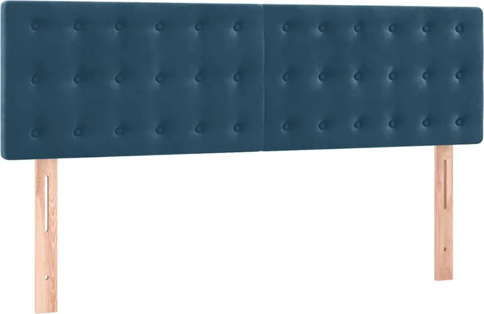 vidaXL Tăblii de pat, albastru închis, 144x5x78/88 cm, catifea