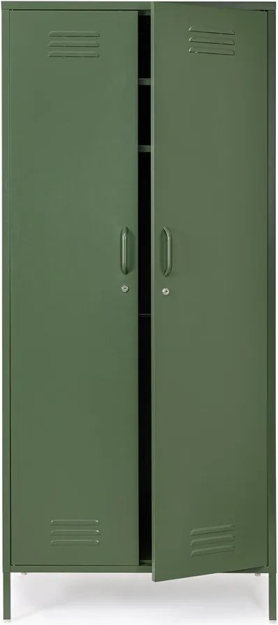Dulap verde închis din metal cu încuietoare 80x185x50 cm Cambridge – Yes Everyday