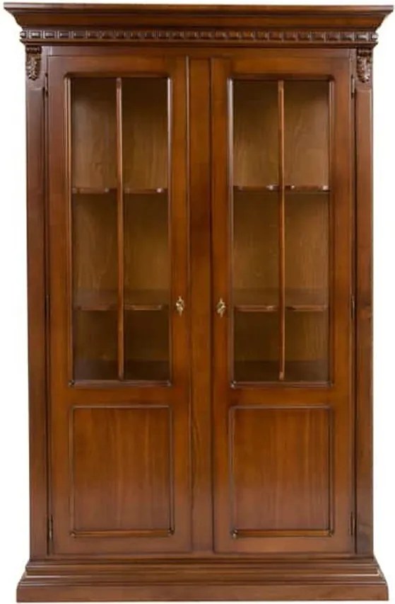 Vitrină lemn masiv Bernhard, 122 × 48 × 194 cm