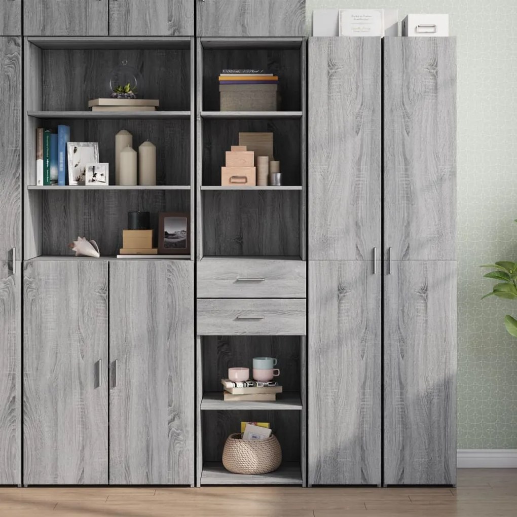 vidaXL Dulap înalt, gri sonoma, 45x42,5x185 cm, lemn compozit