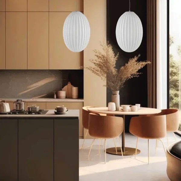 Lustră pe cablu BRAGA 1xE27/60W/230V alb