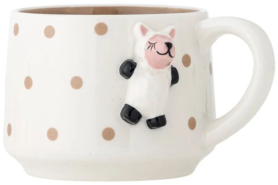 Cană pentru copii albă pentru cacao din ceramică 370 ml Dolly – Bloomingville Mini