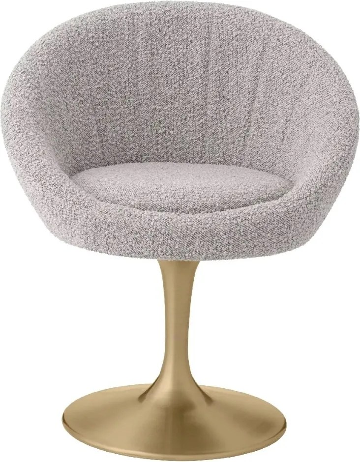 Scaun pivotant design elegant LUX O'Neill, boucle gri