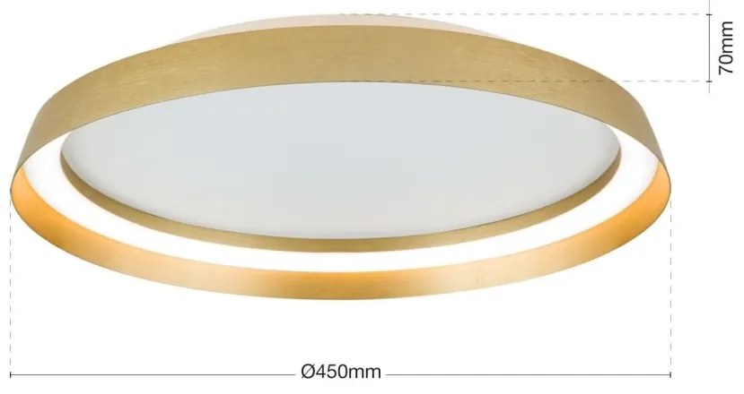 Plafoniera LED design circular MANTA D-45cm auriu mat