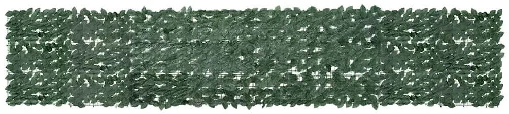 vidaXL Paravan de balcon, frunze verde închis, 400x75 cm