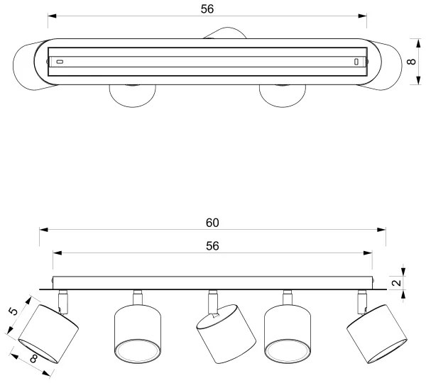 Spot DIXIE 5xGX53/11W/230V roz