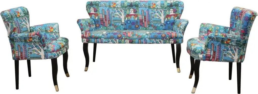 Set canapea cocktail Relax Homs textil albastru