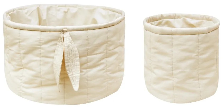 Cutii de depozitare pentru copii crem 2 buc. din material textil ø 30x20 cm Bambie Natural – Lorena Canals