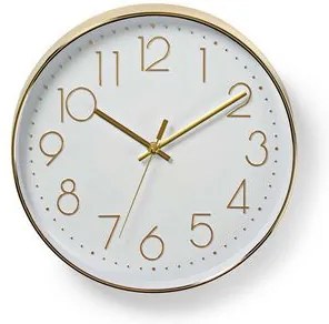 Ceas de perete alb auriu 30 cm Nedis