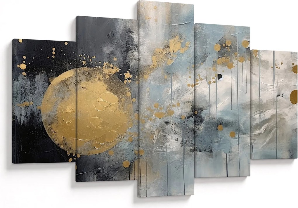 Tablou - Abstracție cu minge de aur (150x105 cm)
