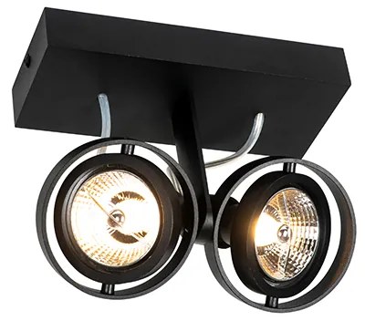 Spotlight modern negru cu 2 lumini - Master 70