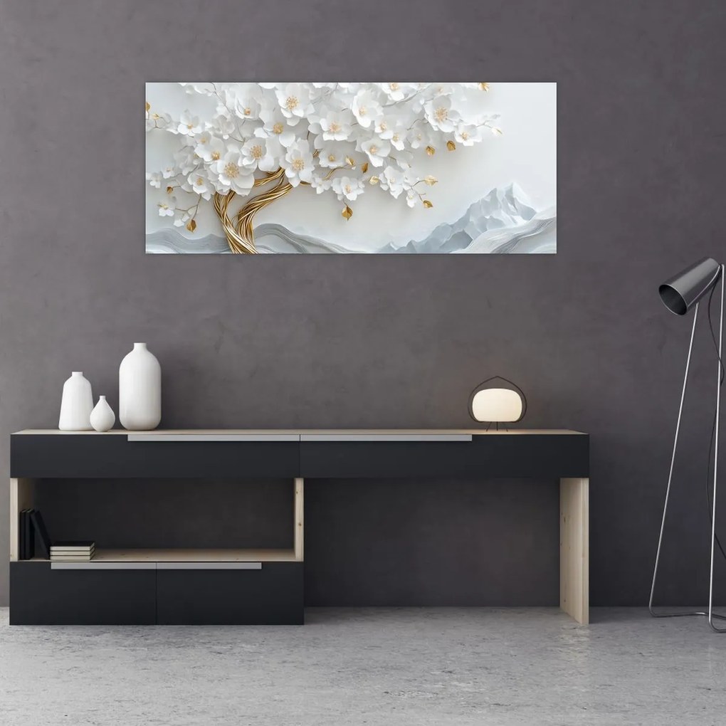 Tablou – Arborele vieții 3D elegant (120x50 cm)