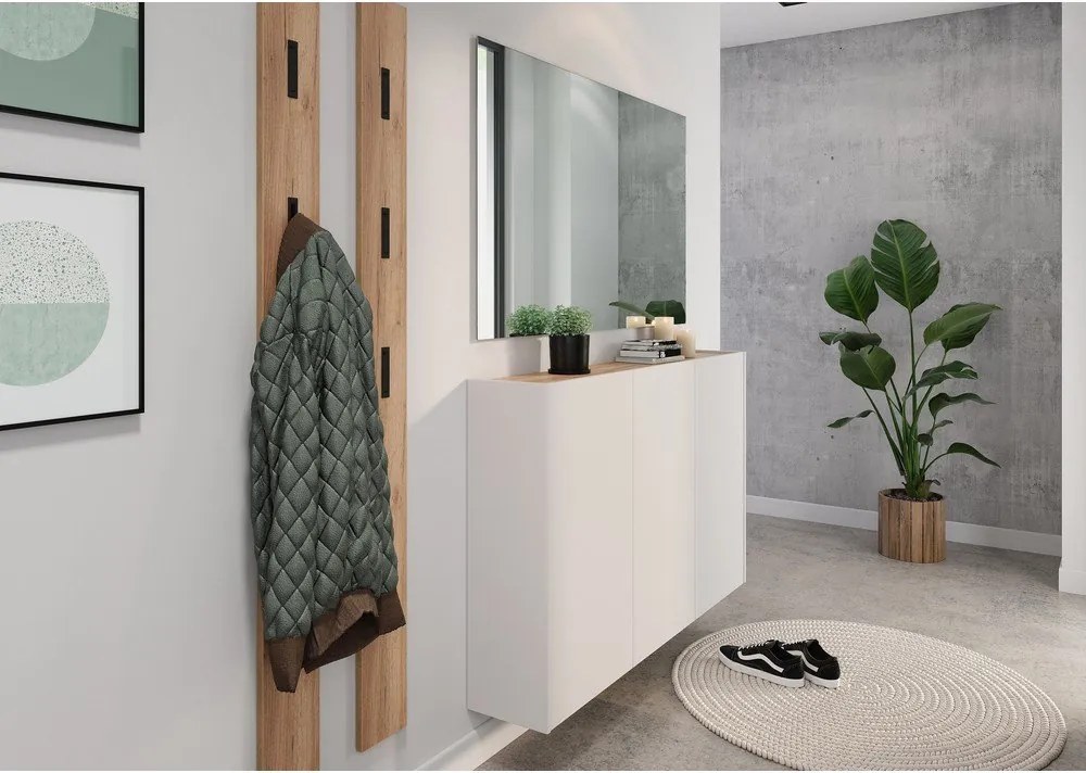 Dulap crem cu aspect de lemn de stejar 138x87x25 cm Libbiano – Germania