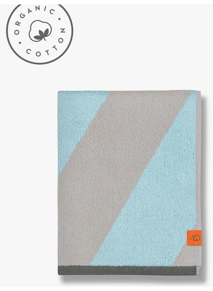 Prosop verde mentă din bumbac organic din frotir 70x133 cm Diagonal – Mette Ditmer Denmark