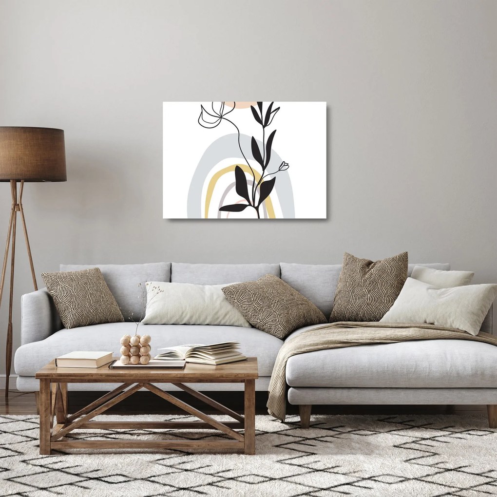 Tablou pe sticlă - Flori într-o vază N⁰1 (70x50 cm)