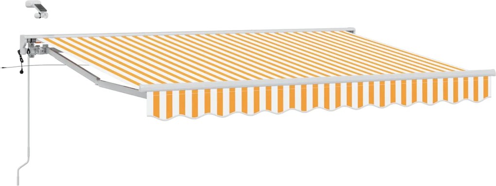 vidaXL Cort electric retractabil Galben și alb 3,5 x 2 m