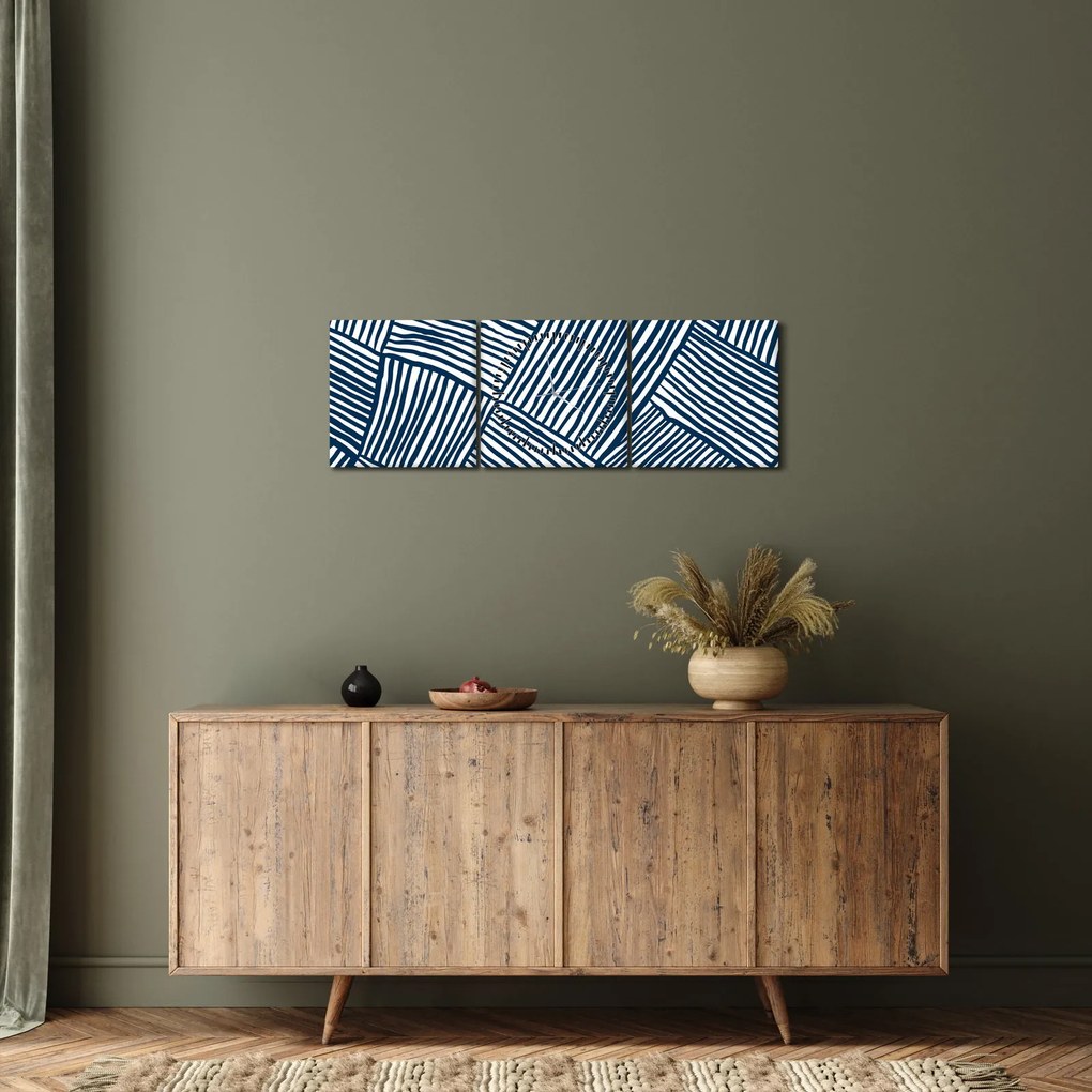 Tablou - linie 3D (cu ceas) (90x30 cm)