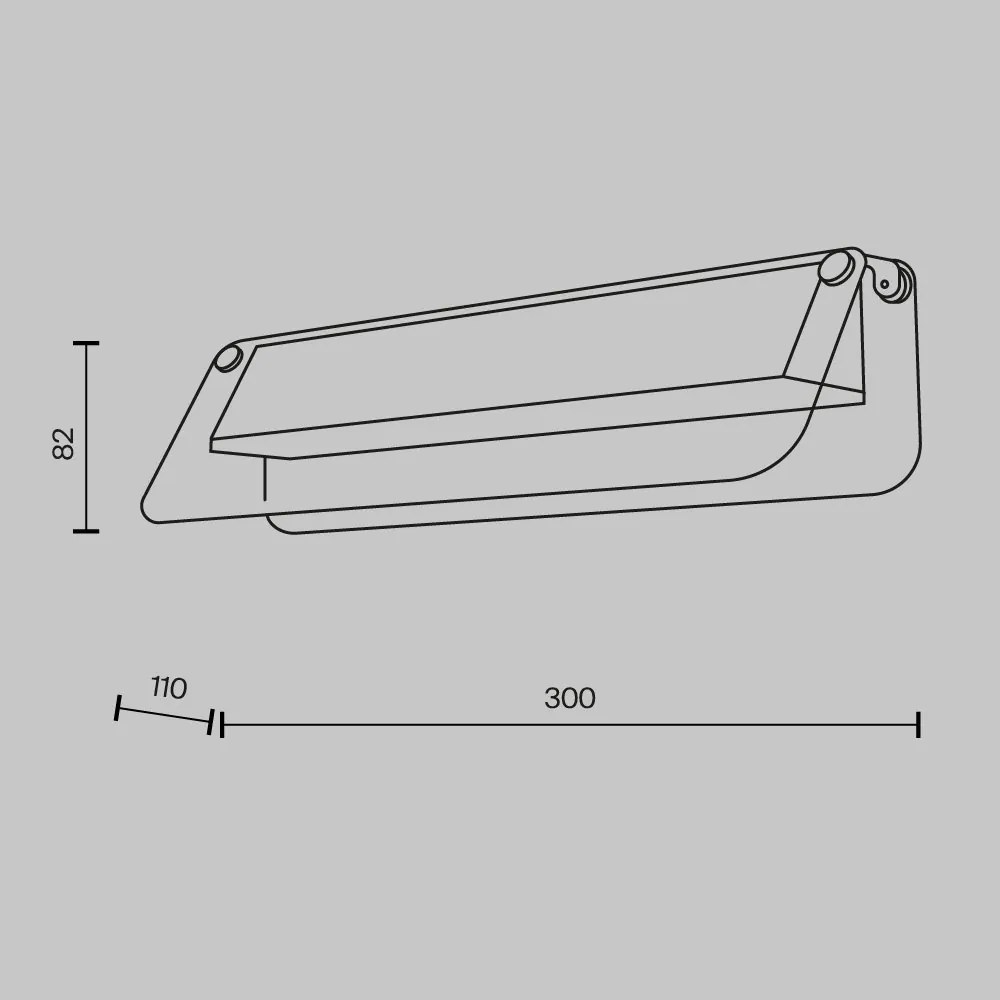 Aplica de perete LED design minimalist Flat, fumuriu
