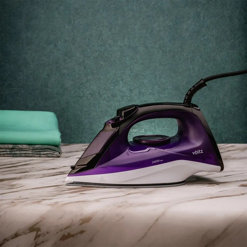 Fier de calcat Oliver Voltz OV51050E, 2400W, 220 ml, Auto-curatare, Violet/Negru