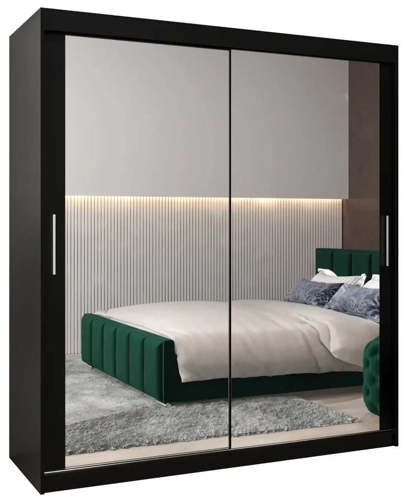 Dulap de haine 180 cm Toki 3 (negru mat + negru mat). 1065088