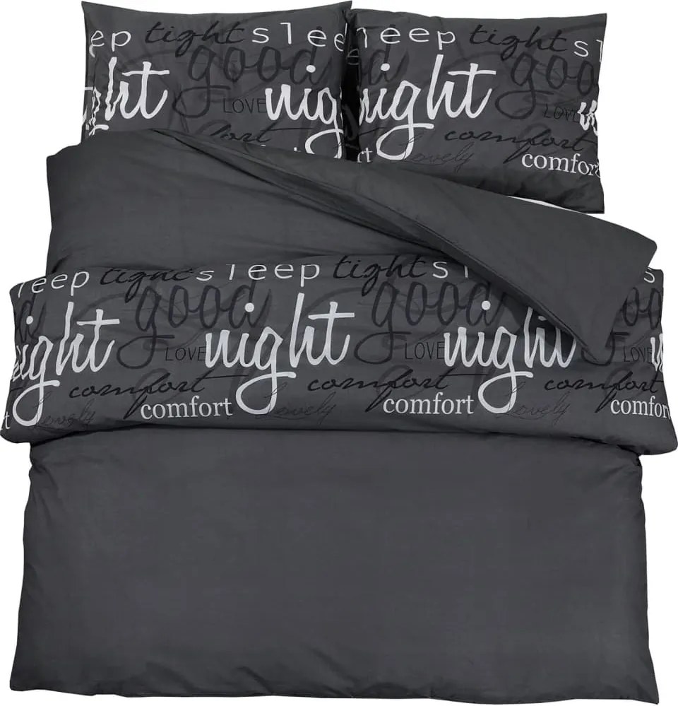 vidaXL Set cu husă de pilotă, negru, 225x220 cm, bumbac