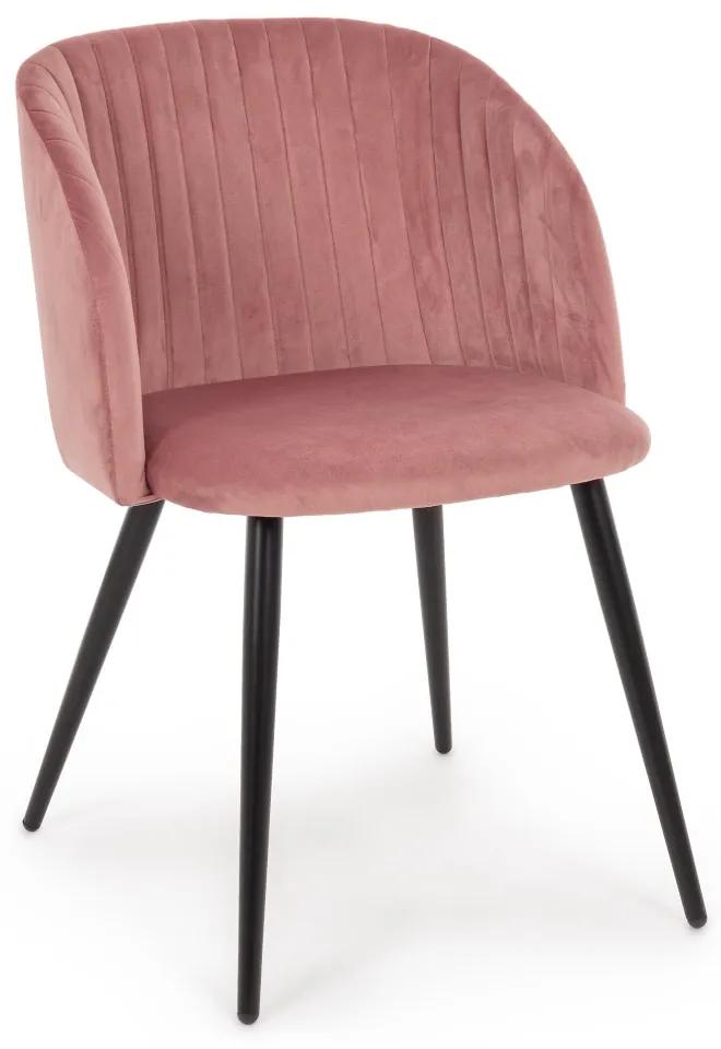 Set 2 scaune dining catifea roz Queen