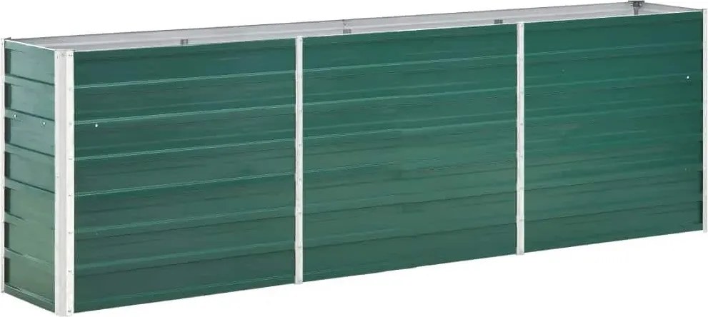 vidaXL Strat înălțat de grădină, verde, 240x40x77 cm, oțel galvanizat