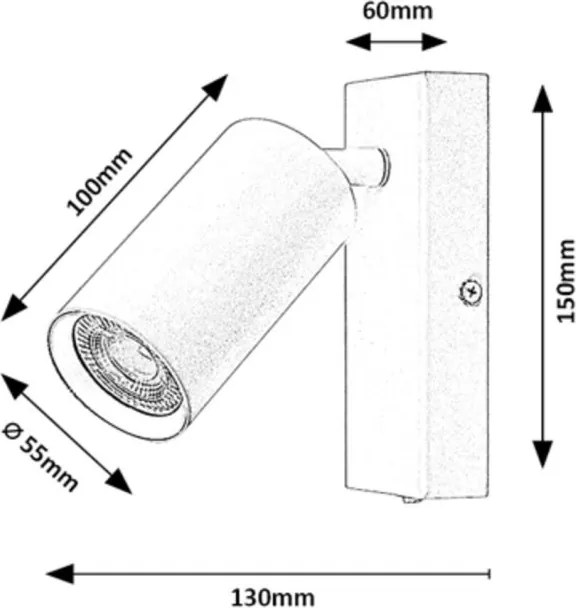 Aplica cu spot directionabil design modern SOLO negru