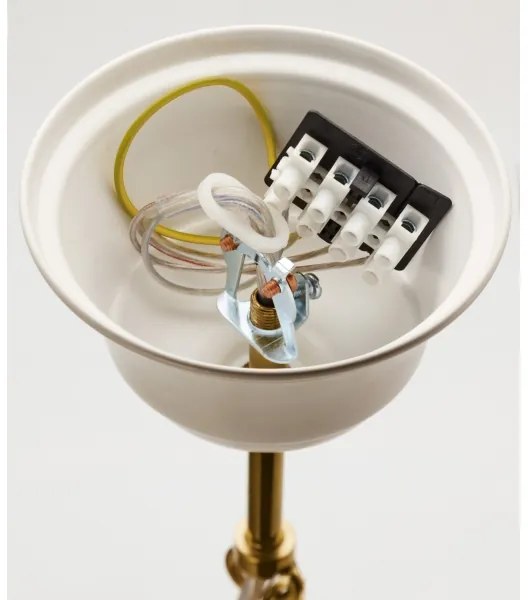 Jupiter 2084 - Candelabru pe lanț SAMBA, 5xE27/15W/230V, alb/auriu