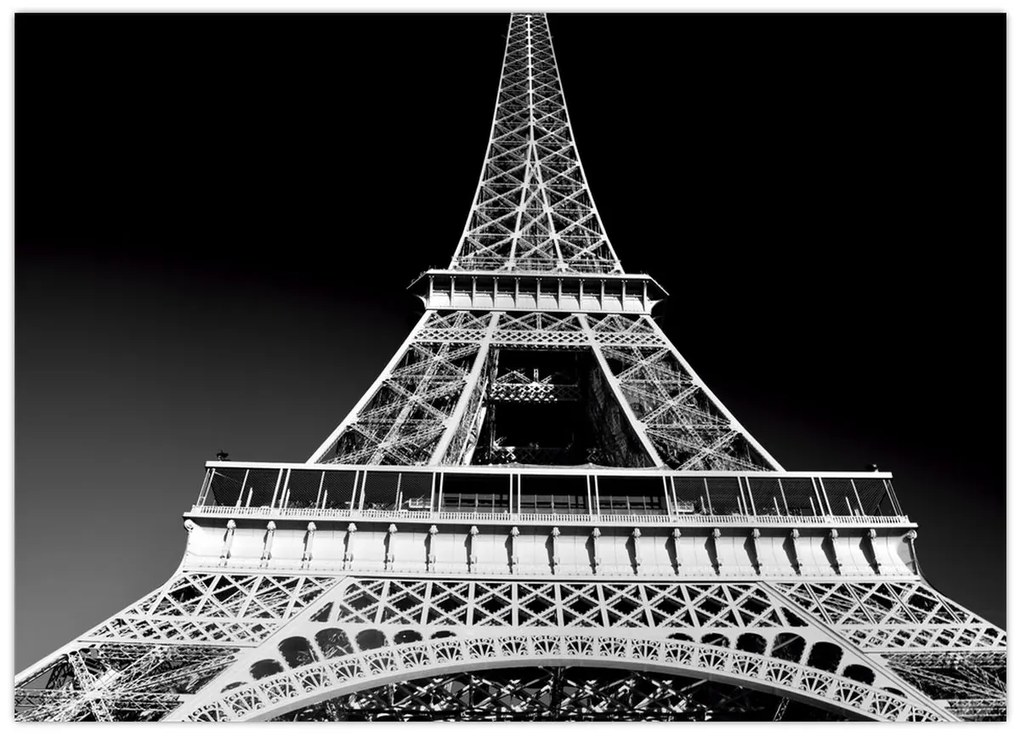 Tablou - Turnul Eiffel, alb-negru (70x50 cm)
