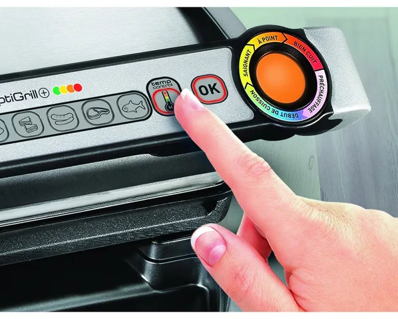 Gratar electric Tefal OptiGrill+ Waffles GC716D12, 2000W, 6 programe, Acoperire antiaderenta Teflon, Placi pentru vafe, Control temperatura, Max 275°C, Inox