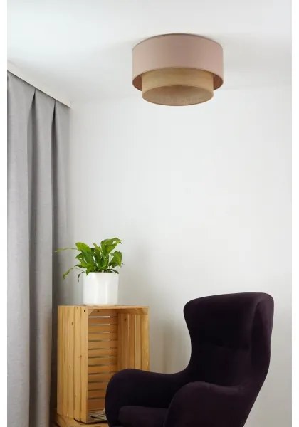Plafonieră Duolla BOHO 1xE27/15W/230V d. 45 cm bej/maro