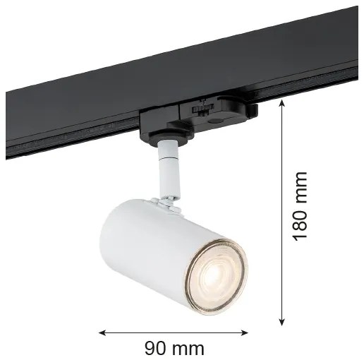 Spot pentru sistem de șină Argon 4327 HORTA 1xGU10/5W/230V alb