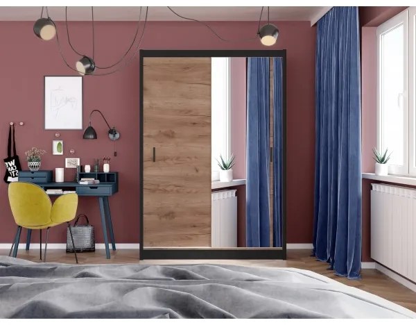 Dulap cu oglindă SABRINA 150x215 cm, stejar craft