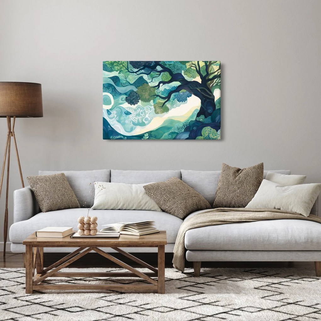Tablou – Coroană verde a arborelui vieții (90x60 cm)
