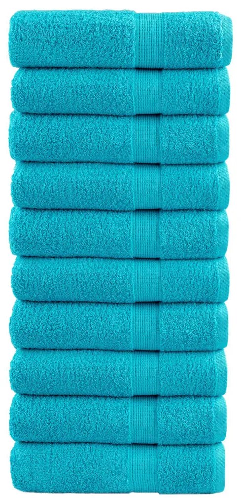 vidaXL Prosoape de mâini premium SOLUND 10buc. turcoaz 50x100cm 600gsm