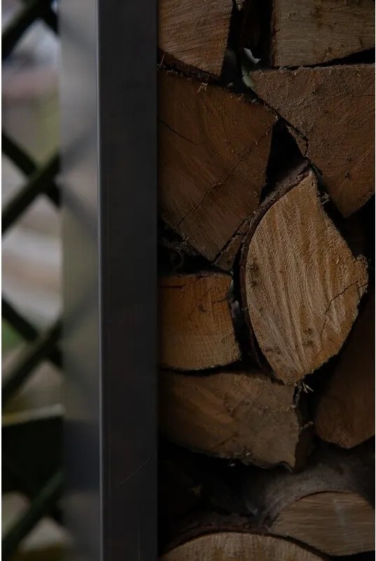 Magazie de lemne Stora pentru grădină 120 x 80 x 40 cm, corten CORGARDEN 1037