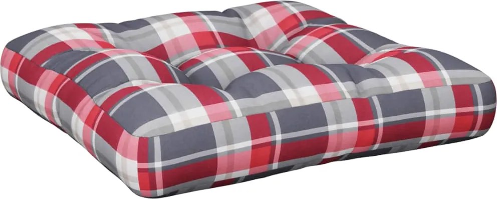 vidaXL Perne de paleți, roșu carouri, material textil