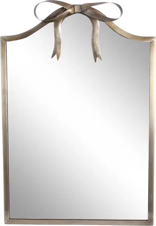 Oglindă decorativă din metal cu fundă, finisaj alamă antichizată, 30,5 x 44 cm, „Bow"